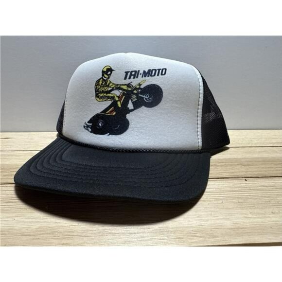 Retro Yamaha TRI-MOTO Trucker Hat Vintage Style 3-Wheeler Racing Hat Unworn 80’s - Picture 3 of 7